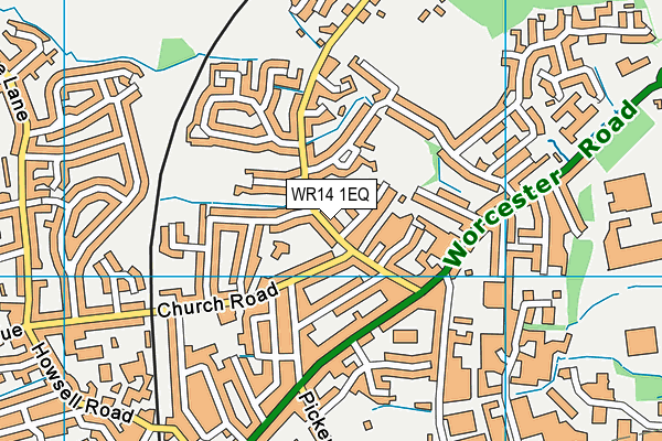 WR14 1EQ map - OS VectorMap District (Ordnance Survey)