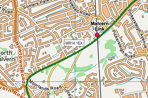 WR14 1EX map - OS VectorMap District (Ordnance Survey)