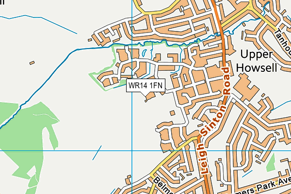 WR14 1FN map - OS VectorMap District (Ordnance Survey)