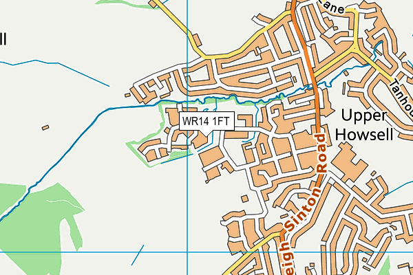 WR14 1FT map - OS VectorMap District (Ordnance Survey)
