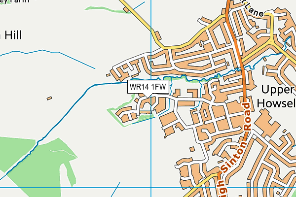 WR14 1FW map - OS VectorMap District (Ordnance Survey)