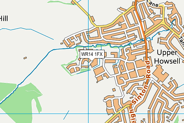 WR14 1FX map - OS VectorMap District (Ordnance Survey)