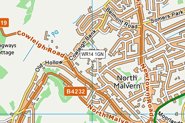 WR14 1GN map - OS VectorMap District (Ordnance Survey)