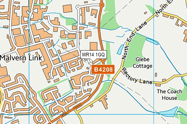 WR14 1GQ map - OS VectorMap District (Ordnance Survey)