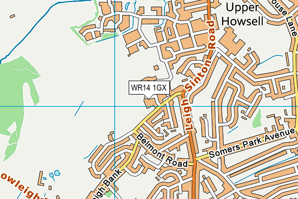 WR14 1GX map - OS VectorMap District (Ordnance Survey)