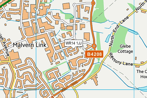 WR14 1JJ map - OS VectorMap District (Ordnance Survey)