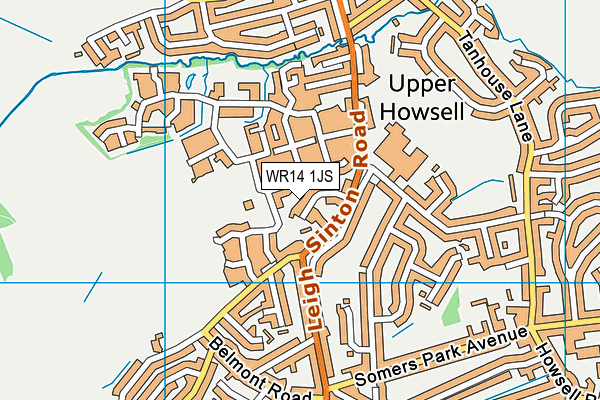 WR14 1JS map - OS VectorMap District (Ordnance Survey)