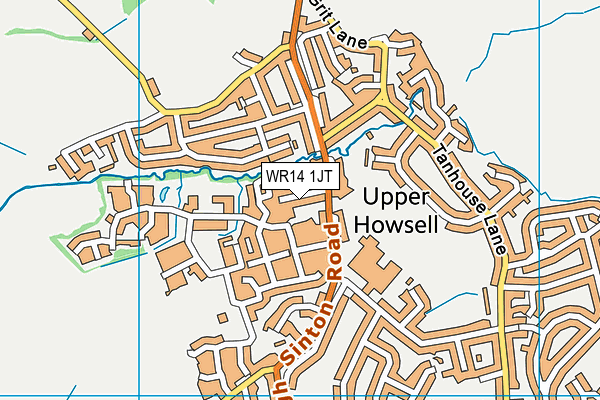 WR14 1JT map - OS VectorMap District (Ordnance Survey)