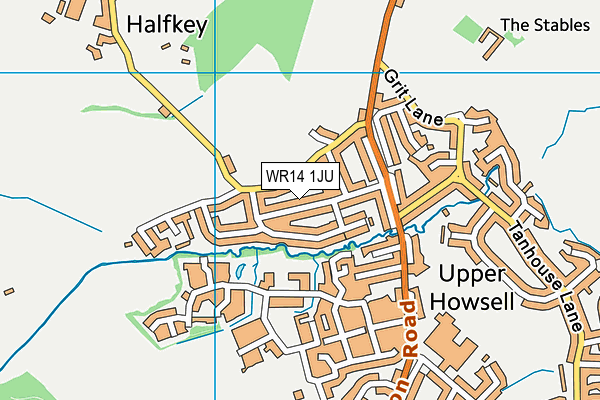 WR14 1JU map - OS VectorMap District (Ordnance Survey)