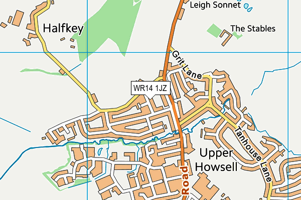 WR14 1JZ map - OS VectorMap District (Ordnance Survey)