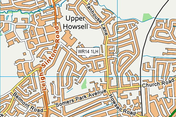 WR14 1LH map - OS VectorMap District (Ordnance Survey)