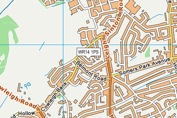WR14 1PS map - OS VectorMap District (Ordnance Survey)