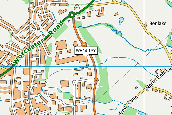 Anytime Fitness (Malvern) map (WR14 1PY) - OS VectorMap District (Ordnance Survey)