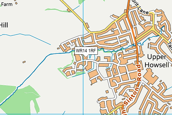 WR14 1RF map - OS VectorMap District (Ordnance Survey)