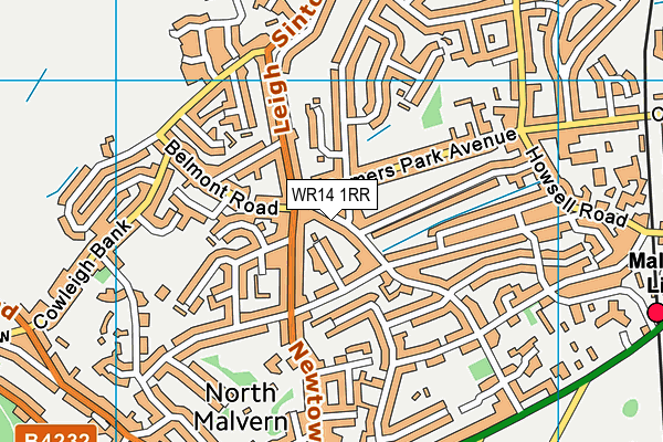 WR14 1RR map - OS VectorMap District (Ordnance Survey)