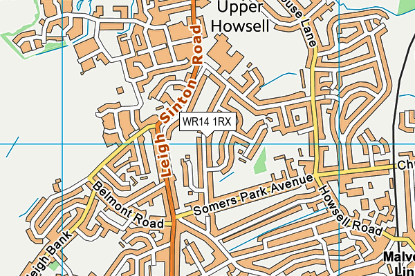WR14 1RX map - OS VectorMap District (Ordnance Survey)
