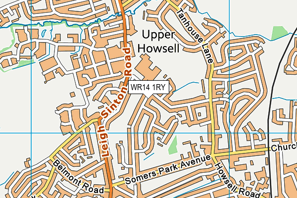 WR14 1RY map - OS VectorMap District (Ordnance Survey)