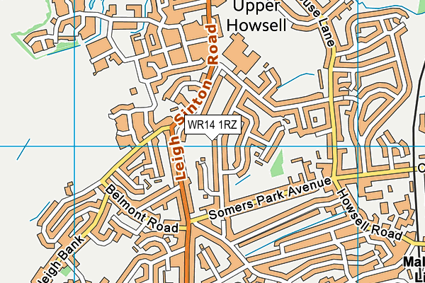 WR14 1RZ map - OS VectorMap District (Ordnance Survey)
