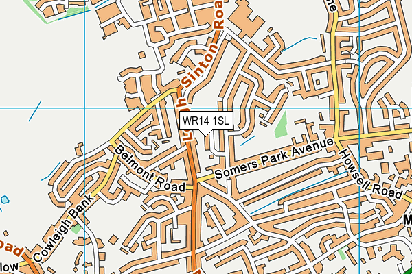 WR14 1SL map - OS VectorMap District (Ordnance Survey)