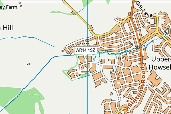WR14 1SZ map - OS VectorMap District (Ordnance Survey)