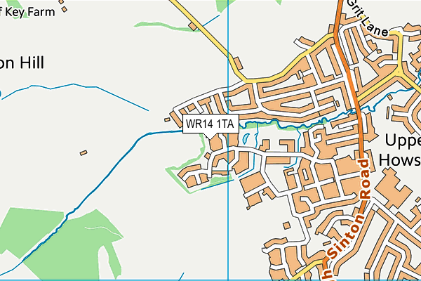 WR14 1TA map - OS VectorMap District (Ordnance Survey)