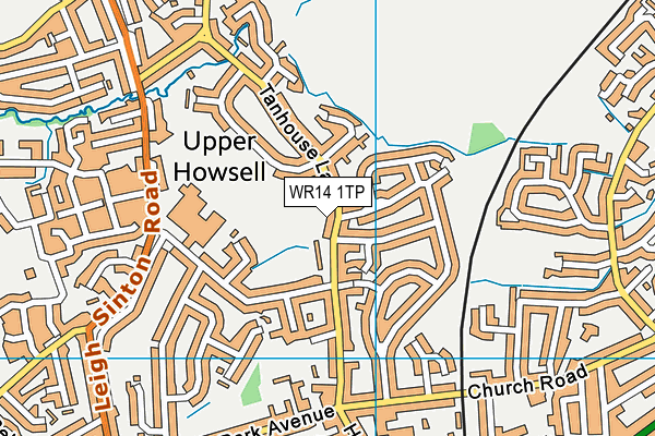 WR14 1TP map - OS VectorMap District (Ordnance Survey)