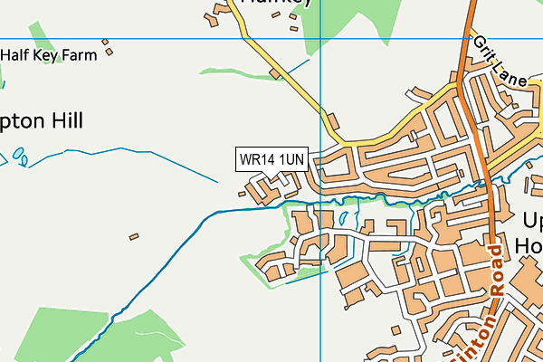 WR14 1UN map - OS VectorMap District (Ordnance Survey)