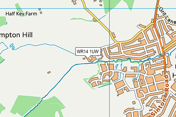 WR14 1UW map - OS VectorMap District (Ordnance Survey)