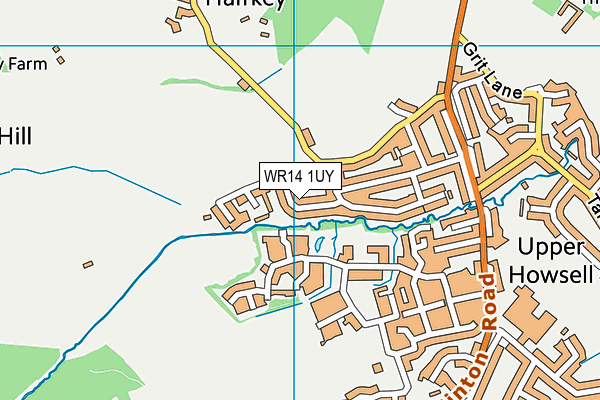 WR14 1UY map - OS VectorMap District (Ordnance Survey)