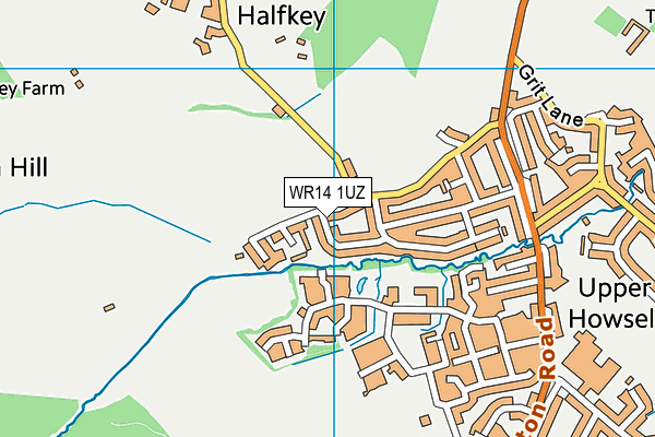 WR14 1UZ map - OS VectorMap District (Ordnance Survey)