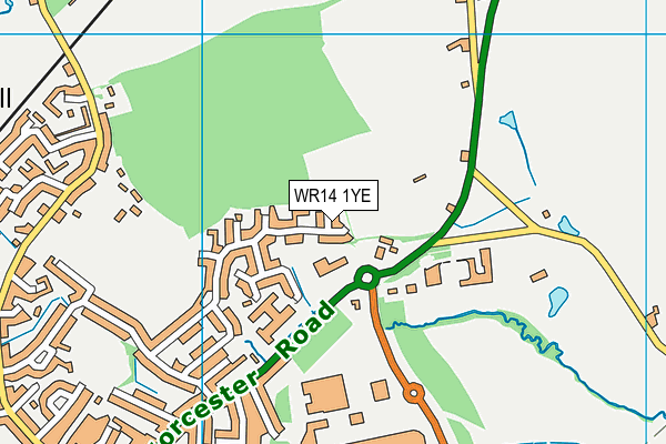 WR14 1YE map - OS VectorMap District (Ordnance Survey)