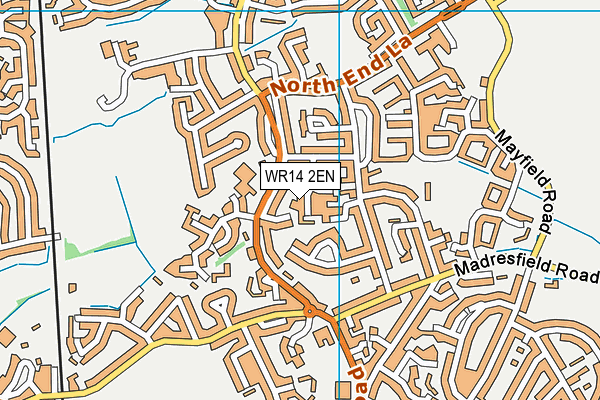 WR14 2EN map - OS VectorMap District (Ordnance Survey)