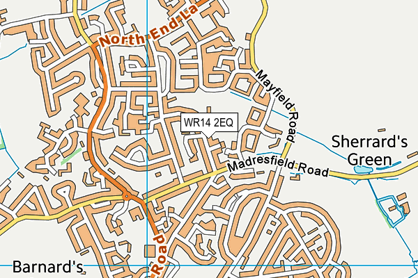 WR14 2EQ map - OS VectorMap District (Ordnance Survey)