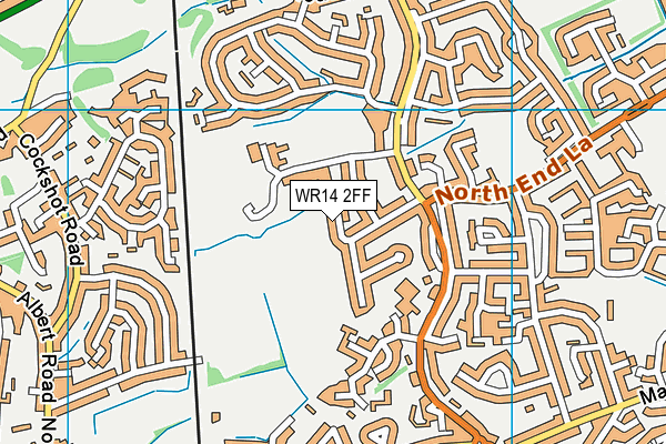 WR14 2FF map - OS VectorMap District (Ordnance Survey)