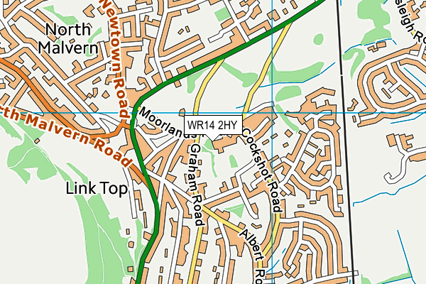 WR14 2HY map - OS VectorMap District (Ordnance Survey)