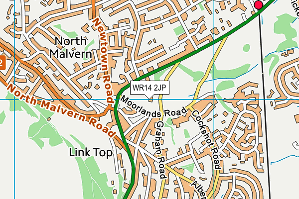 WR14 2JP map - OS VectorMap District (Ordnance Survey)