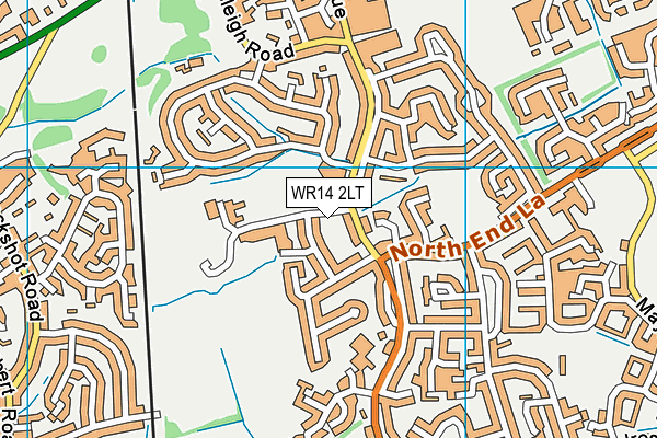 WR14 2LT map - OS VectorMap District (Ordnance Survey)