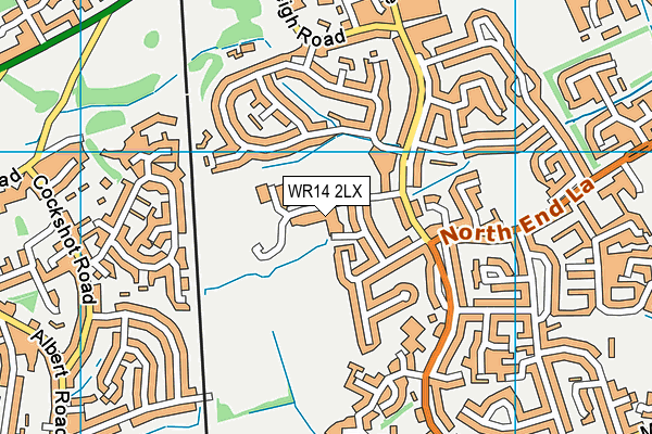 WR14 2LX map - OS VectorMap District (Ordnance Survey)