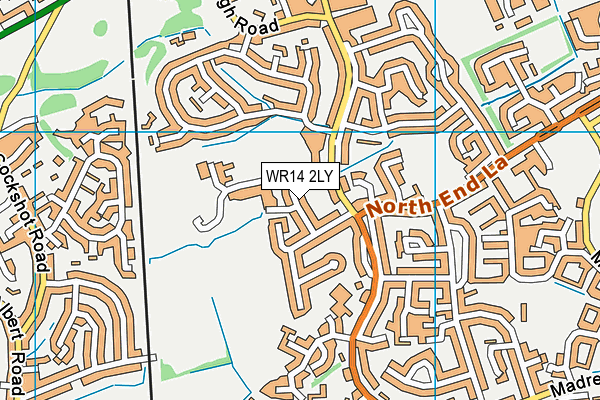 WR14 2LY map - OS VectorMap District (Ordnance Survey)