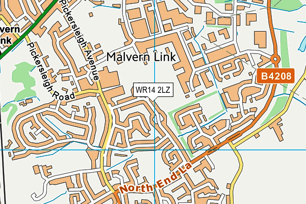 WR14 2LZ map - OS VectorMap District (Ordnance Survey)