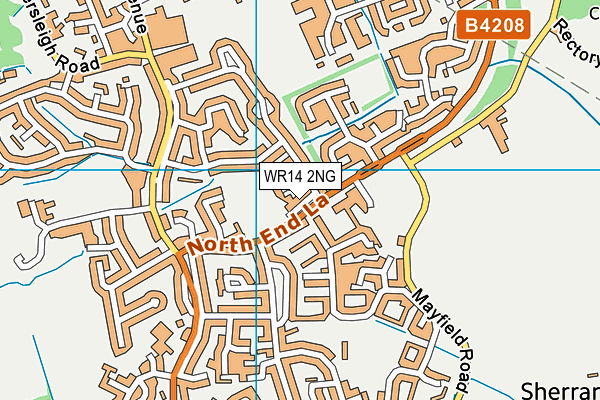 WR14 2NG map - OS VectorMap District (Ordnance Survey)