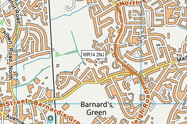 WR14 2NJ map - OS VectorMap District (Ordnance Survey)