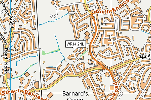 WR14 2NL map - OS VectorMap District (Ordnance Survey)