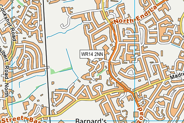 WR14 2NN map - OS VectorMap District (Ordnance Survey)