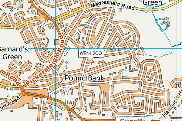 WR14 2QQ map - OS VectorMap District (Ordnance Survey)