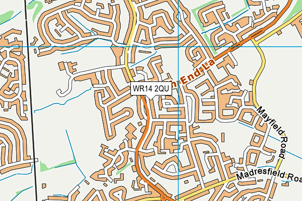 WR14 2QU map - OS VectorMap District (Ordnance Survey)