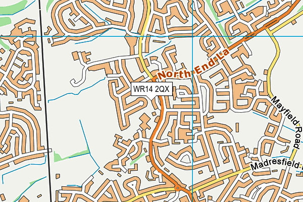 WR14 2QX map - OS VectorMap District (Ordnance Survey)