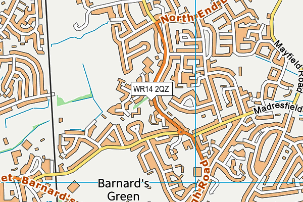 WR14 2QZ map - OS VectorMap District (Ordnance Survey)