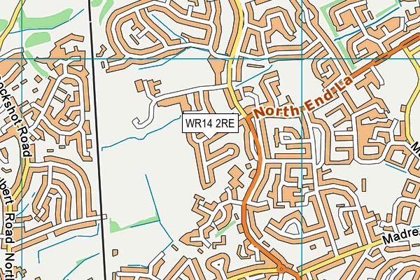 WR14 2RE map - OS VectorMap District (Ordnance Survey)