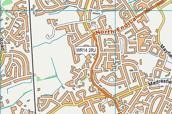 WR14 2RJ map - OS VectorMap District (Ordnance Survey)
